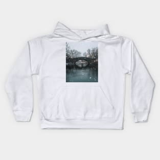 Snowfall in Central Park New York Kids Hoodie